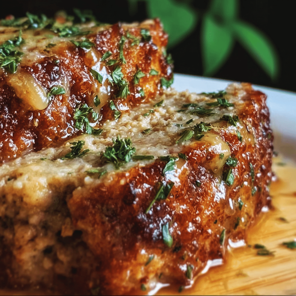 Juicy Garlic Parmesan Chicken Meatloaf