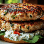 Juicy Greek Chicken Burgers With Tzatziki Sauce