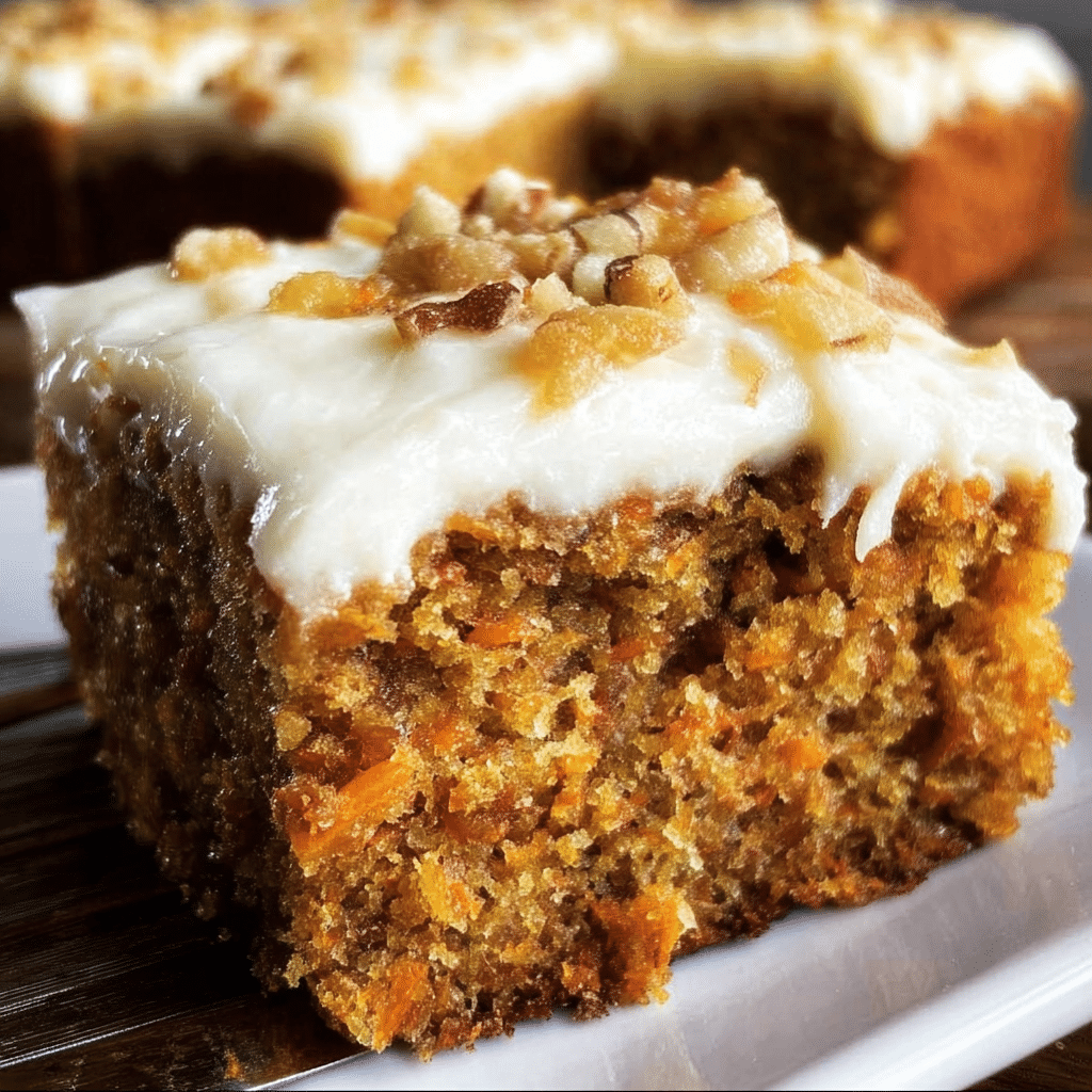 Moist Carrot Sheet Cake With Cream Cheese Frosting