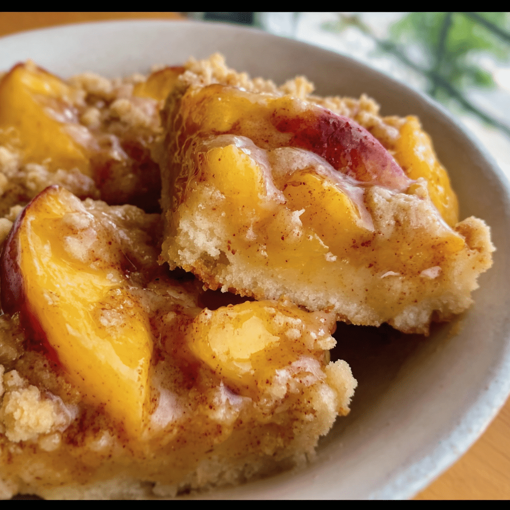 Peaches And Cream Crumble Bars