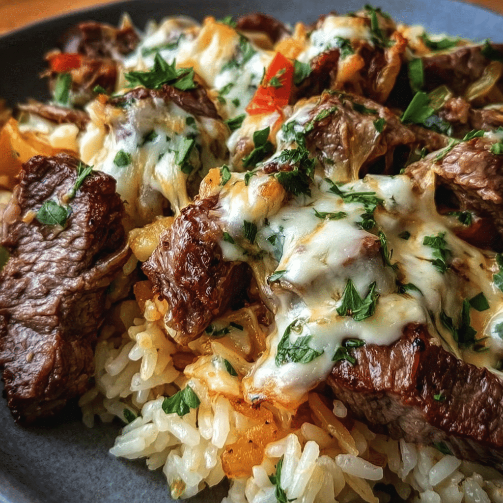Savory Steak And Cheese Rice