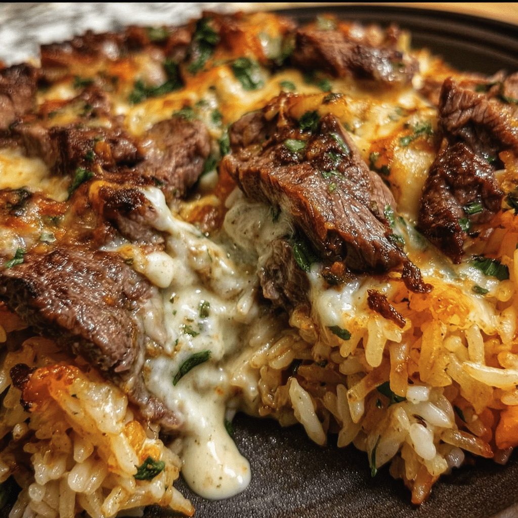 Savory Steak And Cheese Rice