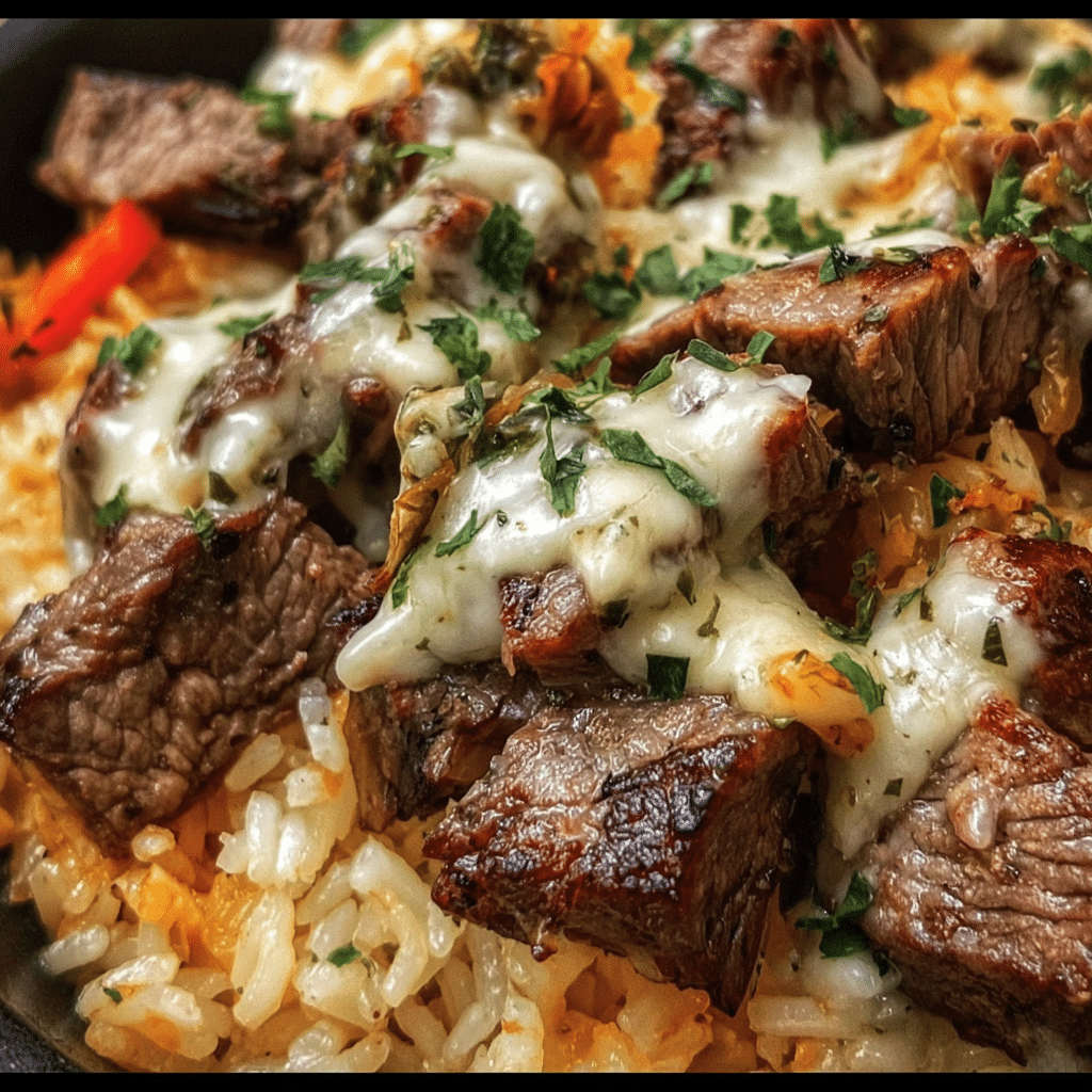 Savory Steak And Cheese Rice