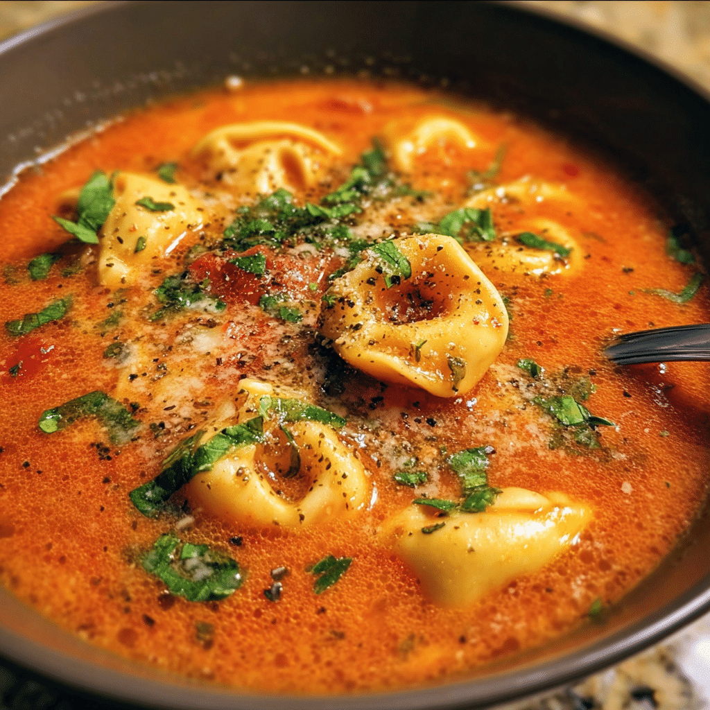 Simple Tomato Tortellini Soup