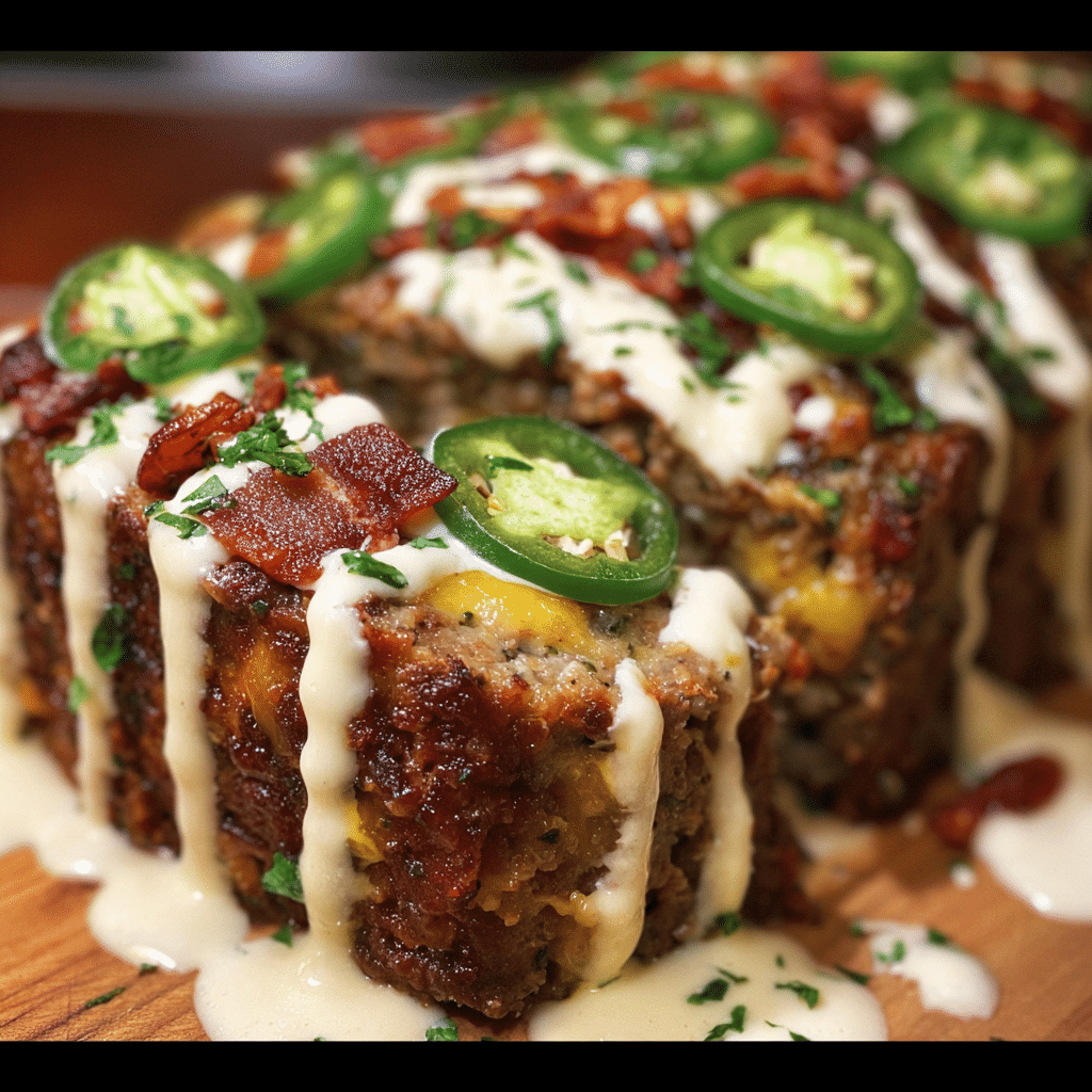 Smoky Jalapeño Popper Meatloaf With Creamy Ranch Drizzle