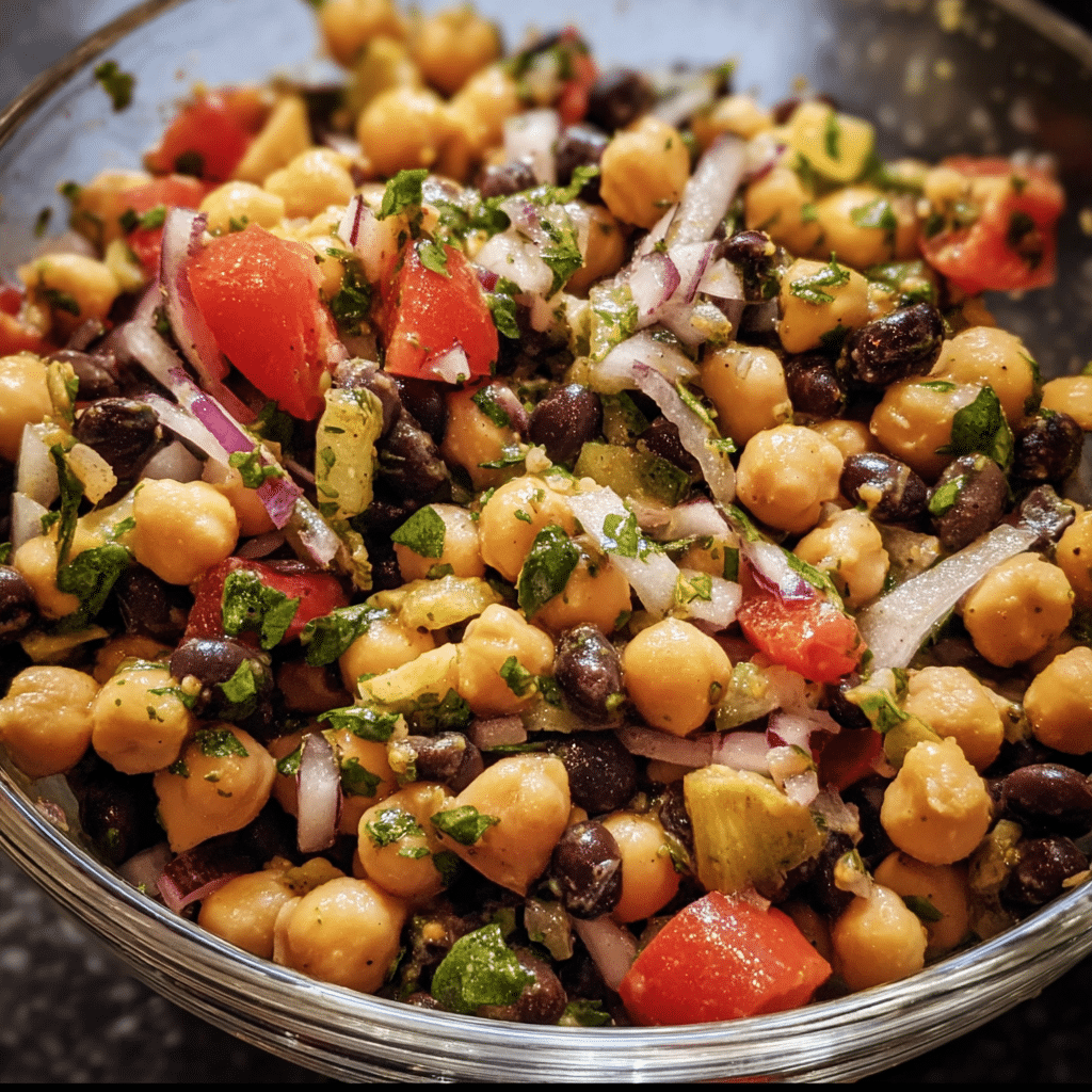 Southwest Chickpea Black Bean Salad