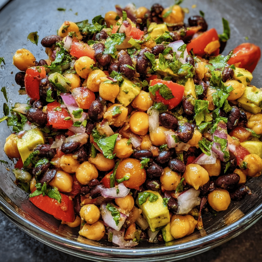 Southwest Chickpea Black Bean Salad