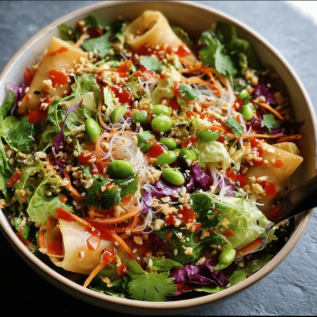 Spring Roll Salad With Spicy Ginger Dressing