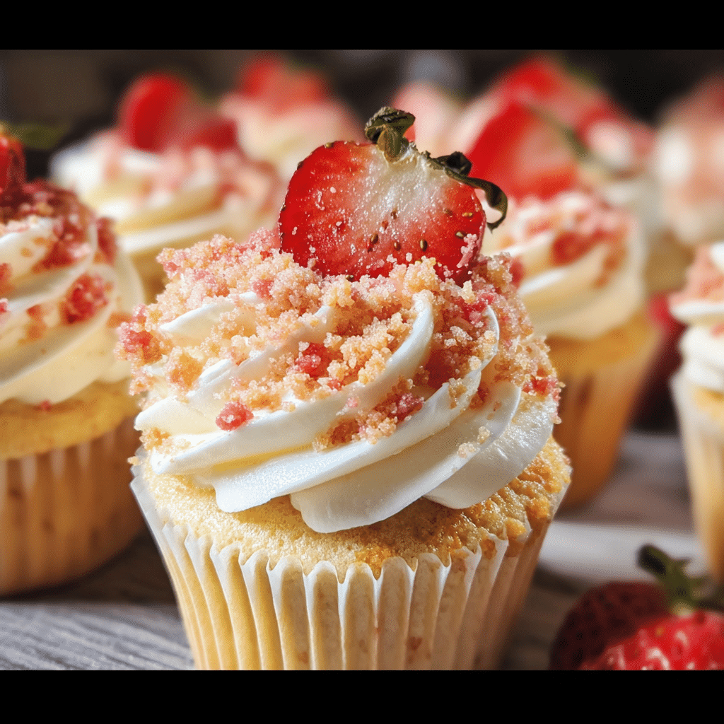Strawberry Crunch Cupcakes