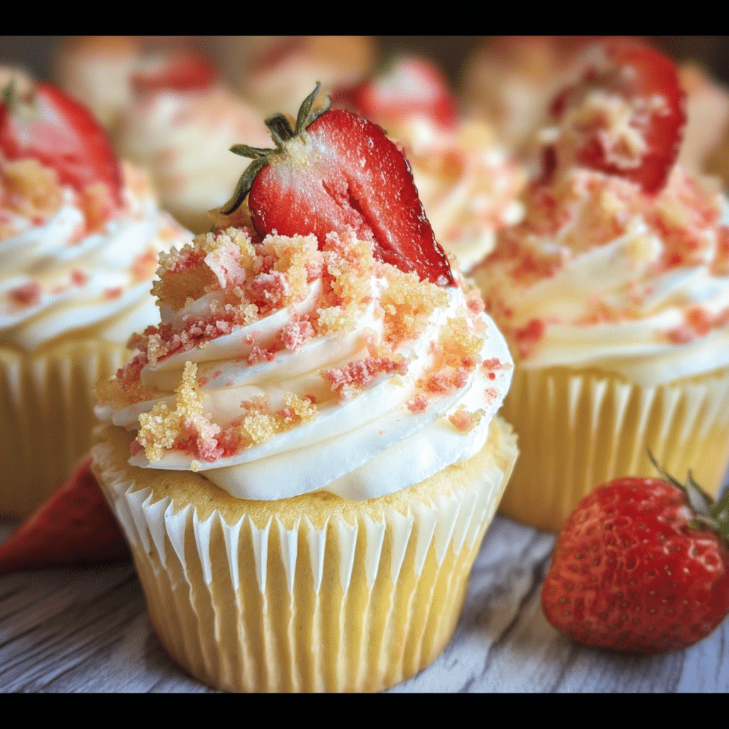 Strawberry Crunch Cupcakes