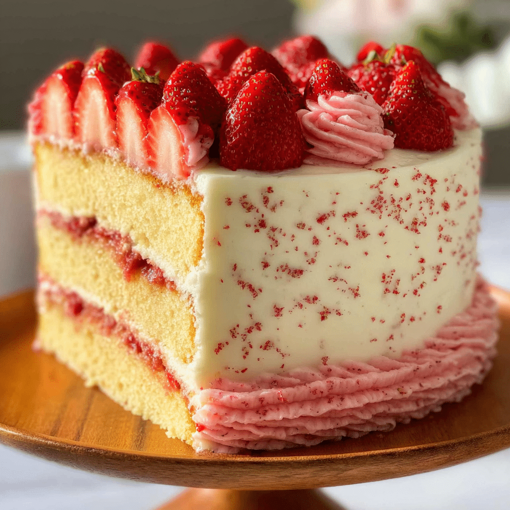 Strawberry Moscato Layer Cake