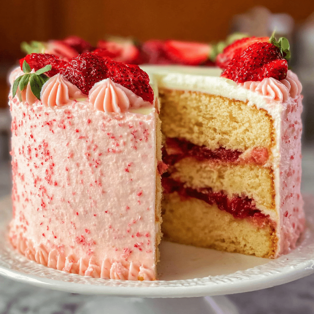 Strawberry Moscato Layer Cake