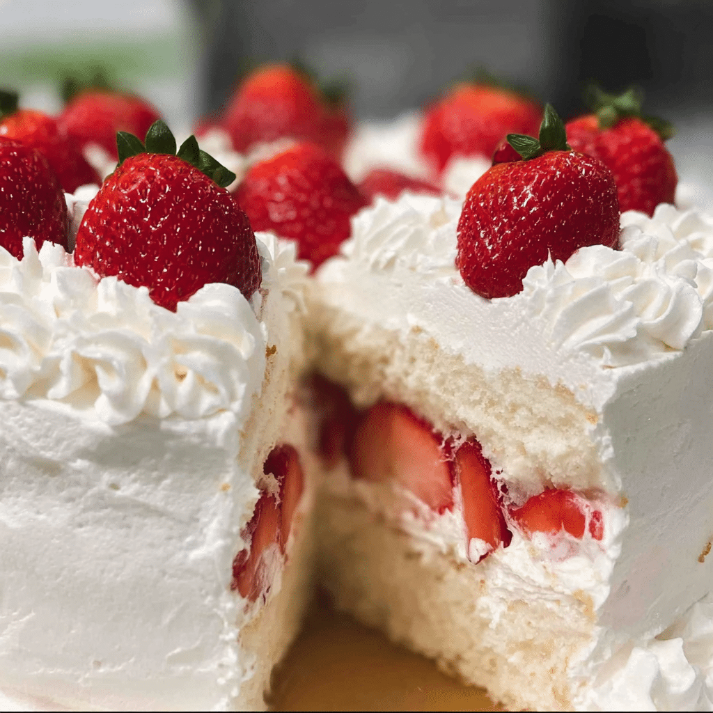 Strawberry Whipped Cream Cake