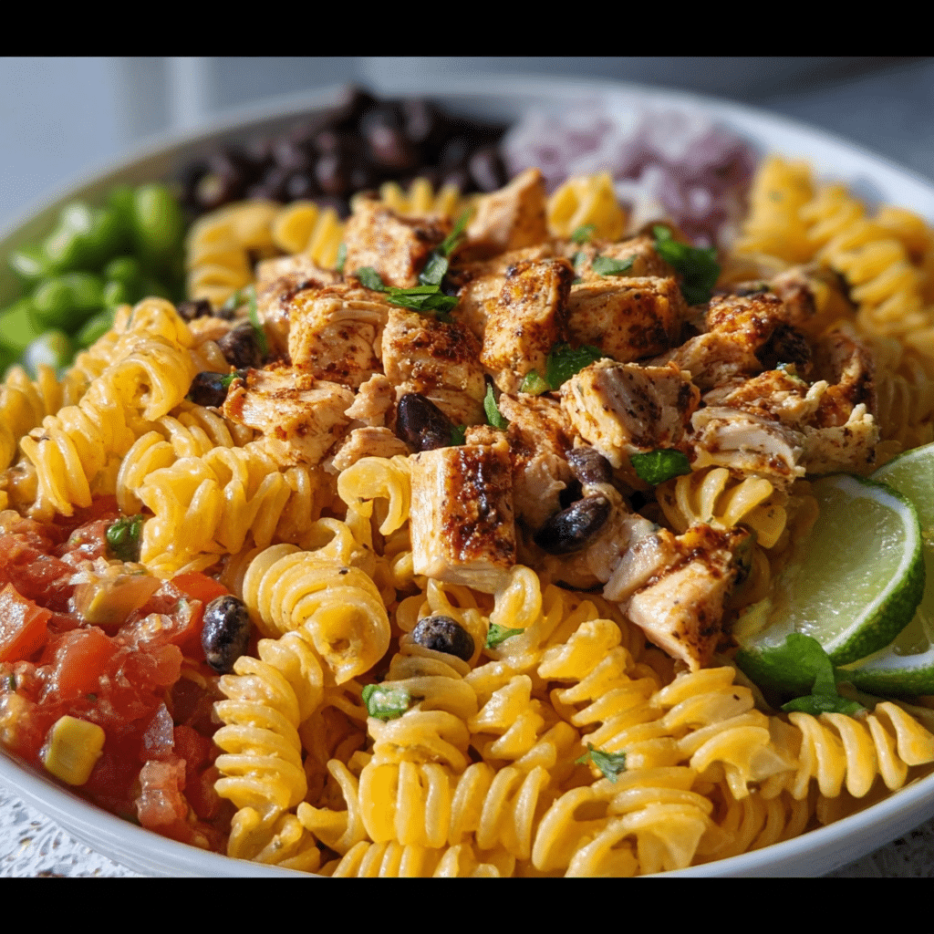 Zesty Chicken Enchilada Pasta Salad