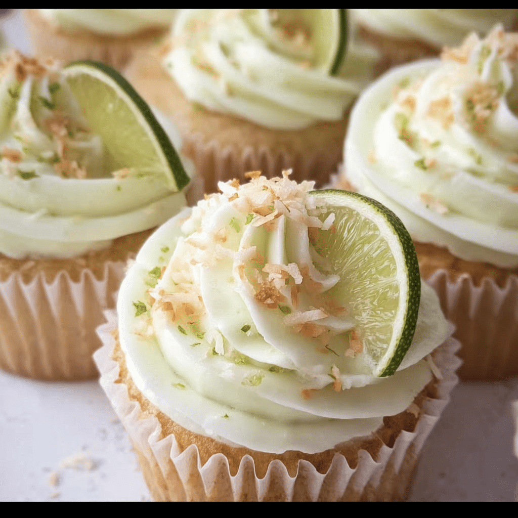 Coconut Cupcakes With Lime Buttercream Frosting