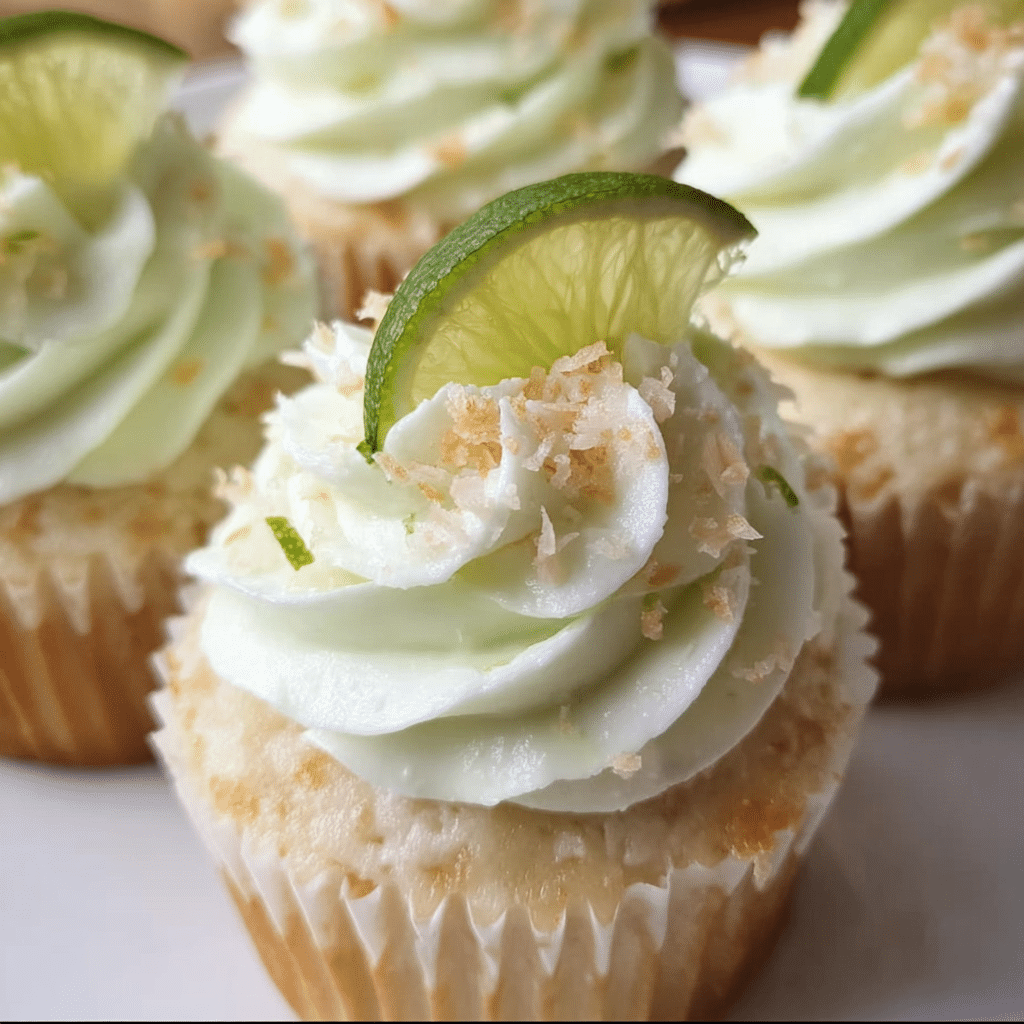 Coconut Cupcakes With Lime Buttercream Frosting