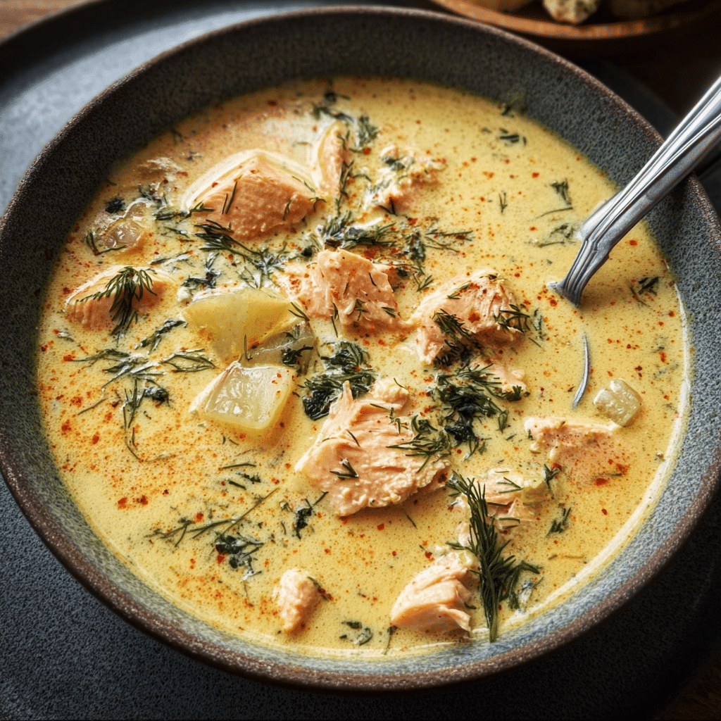 Creamy Finnish Salmon Soup With Dill
