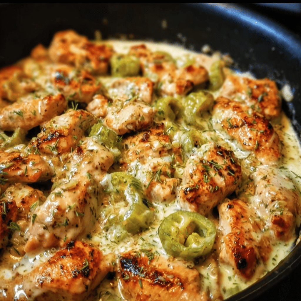 Creamy Pepperoncini Chicken Skillet