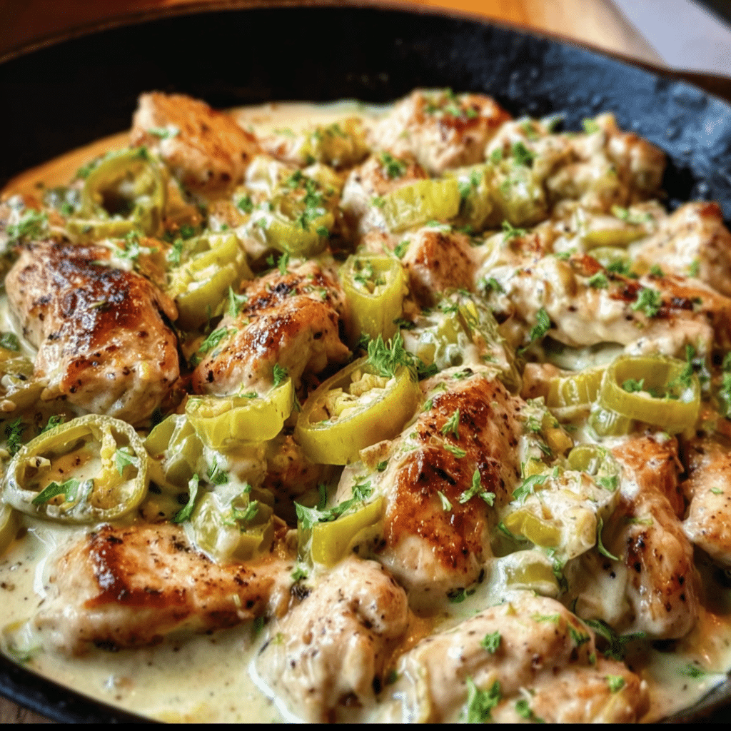 Creamy Pepperoncini Chicken Skillet