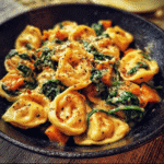 Creamy Skillet Tortellini With Sweet Potato And Spinach