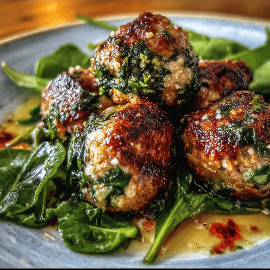 Easy Spinach & Garlic Meatballs