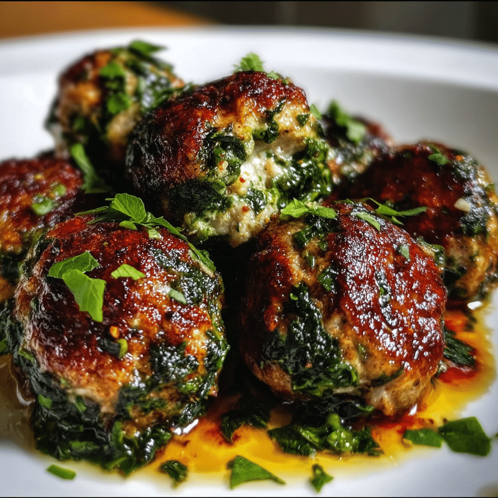Easy Spinach & Garlic Meatballs