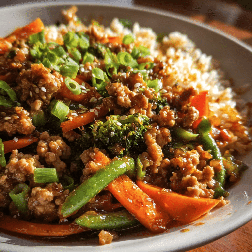 Ground Turkey Teriyaki Stir Fry
