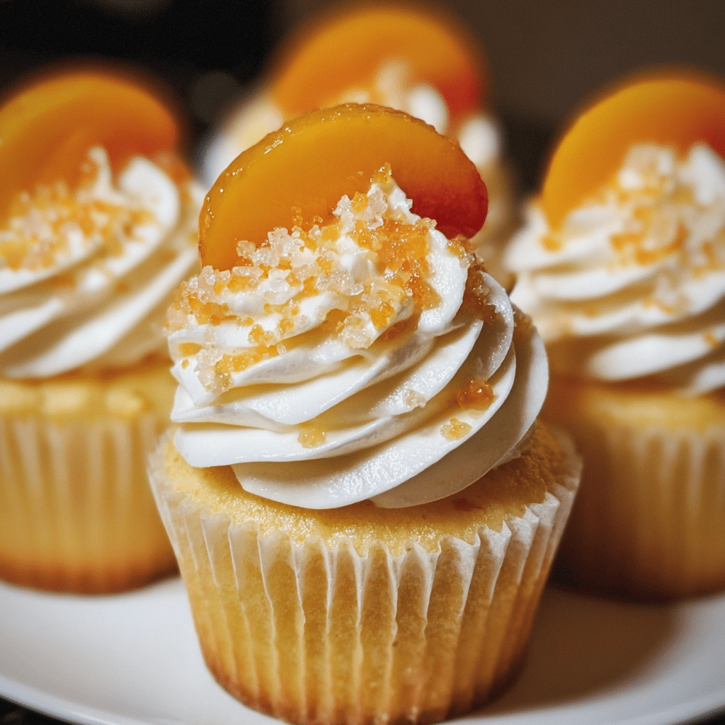 Honey Peach Cream Cheese Cupcakes