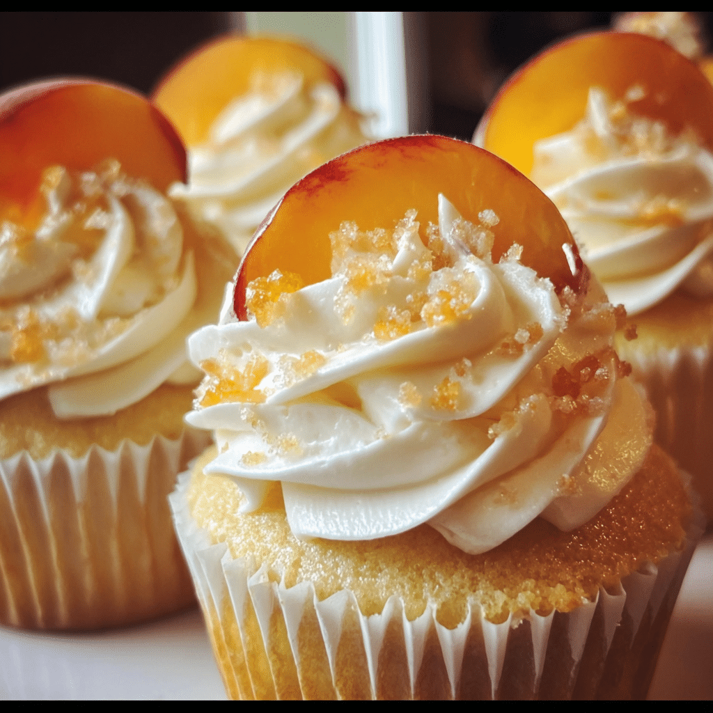 Honey Peach Cream Cheese Cupcakes
