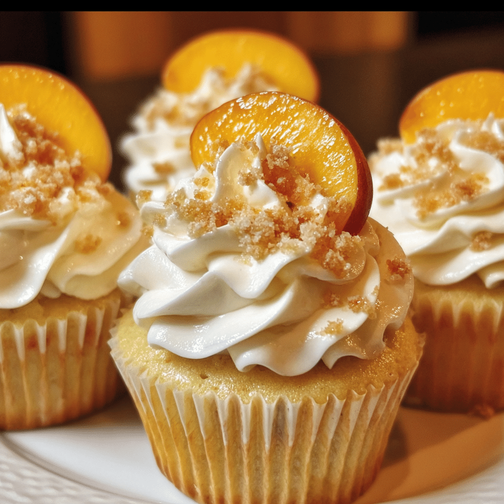 Honey Peach Cream Cheese Cupcakes