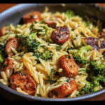 One Pot Chicken Sausage & Broccoli Orzo