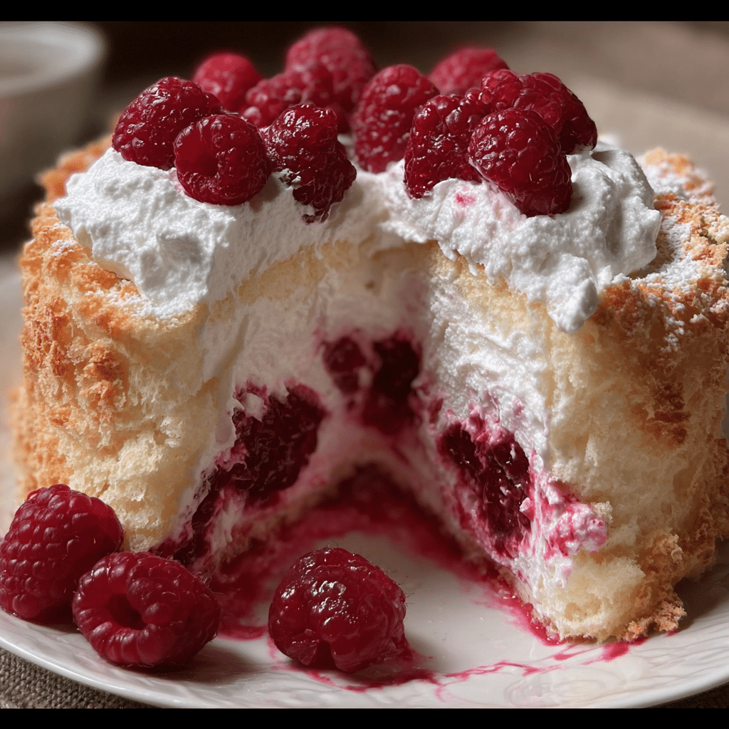 Raspberry Angel Food Cake