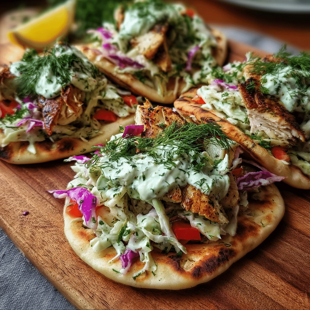 Sheet Pan Chicken Pitas With Fresh Herb Ranch Slaw