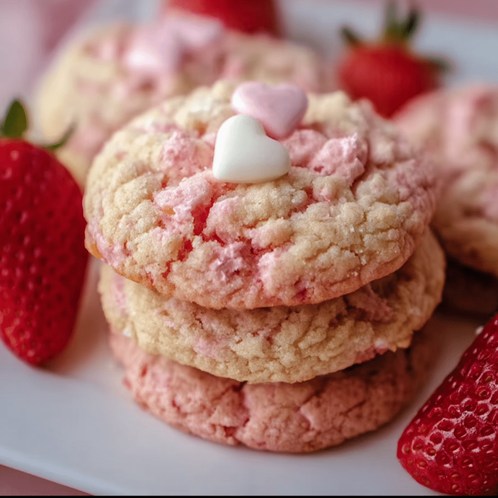 Strawberry Milkshake Cookies