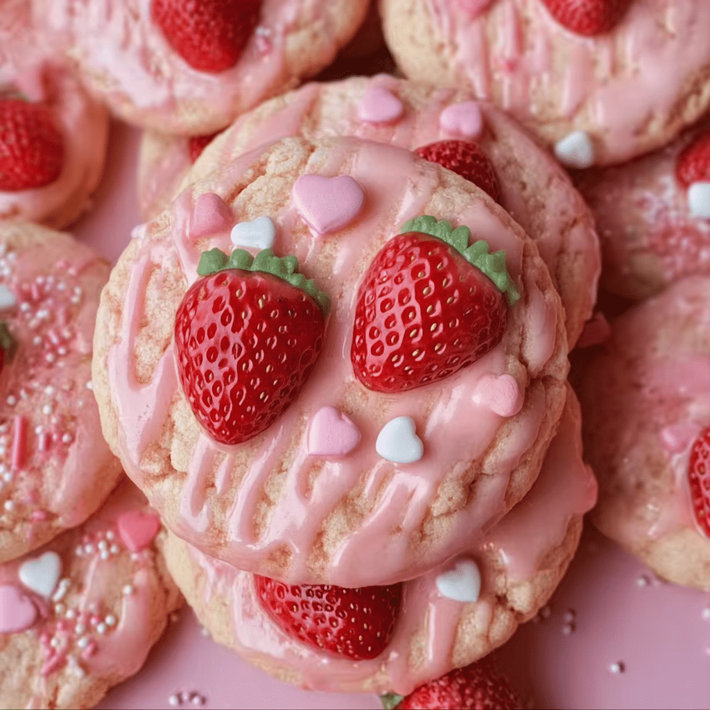 Strawberry Milkshake Cookies
