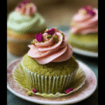 Vegan Mini Rose Pistachio Cupcakes