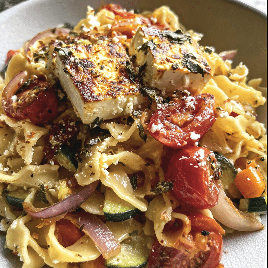 Veggie Pasta With Baked Feta