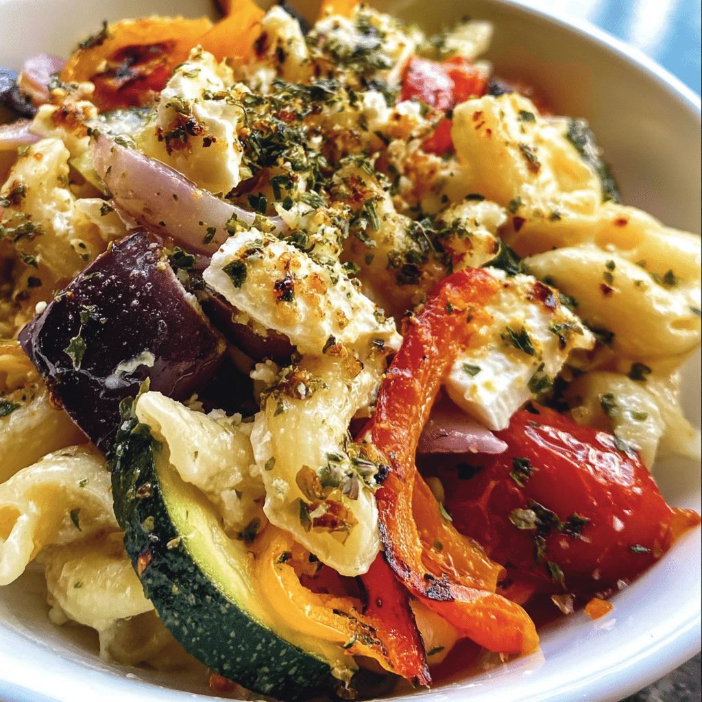 Veggie Pasta With Baked Feta