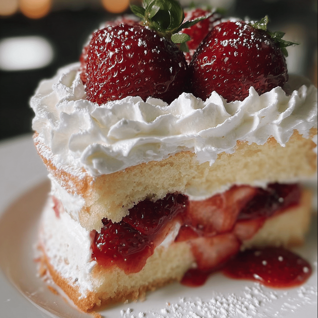 Whipped Cream Strawberry Cake